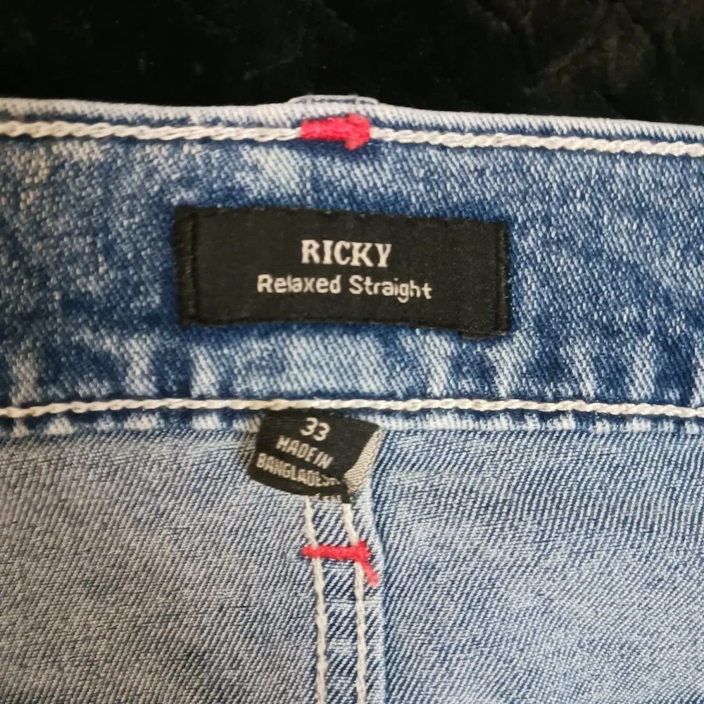 True Religion Jeans Men's Light Delightful Wash Ricky‎ Relaxed Straight Sz 33x34